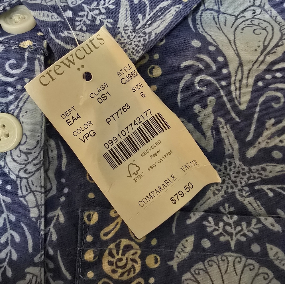 Crewcuts Girls' Blue Sleeveless Button-Up Dress - Picture 2 of 4